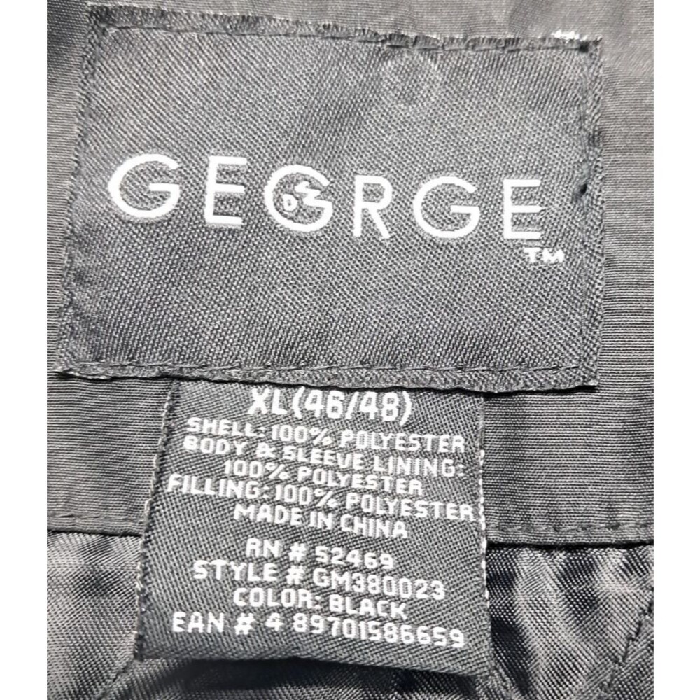 George XL 46/48  Jacket Men’s Dress Coat Pockets Office Business Polyester Zip - Picture 6 of 10